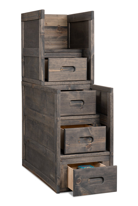 Piper 4-Drawer Bedroom Stairway Chest for Kids, 21\"W - Driftwood Grey