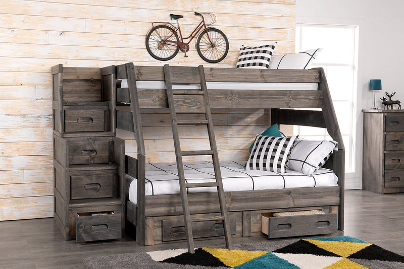 Piper 4-Drawer Bedroom Stairway Chest for Kids, 21\"W - Driftwood Grey