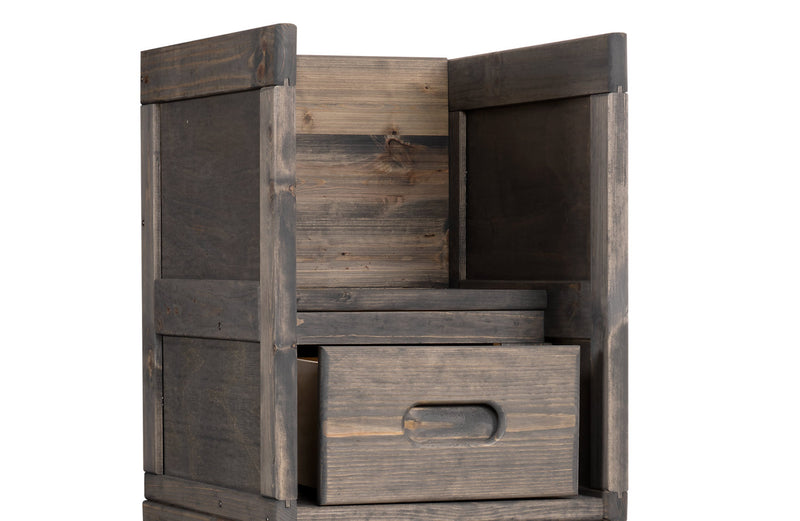 Piper 4-Drawer Bedroom Stairway Chest for Kids, 21\"W - Driftwood Grey