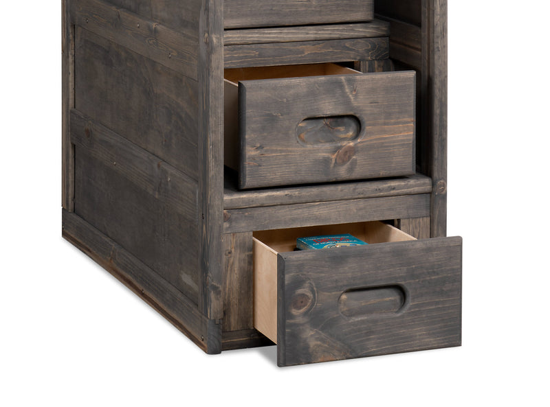 Piper 4-Drawer Bedroom Stairway Chest for Kids, 21\"W - Driftwood Grey