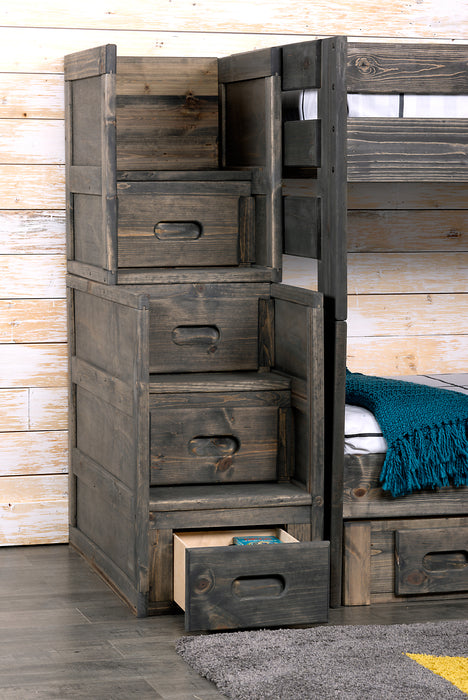 Piper 4-Drawer Bedroom Stairway Chest for Kids, 21\"W - Driftwood Grey
