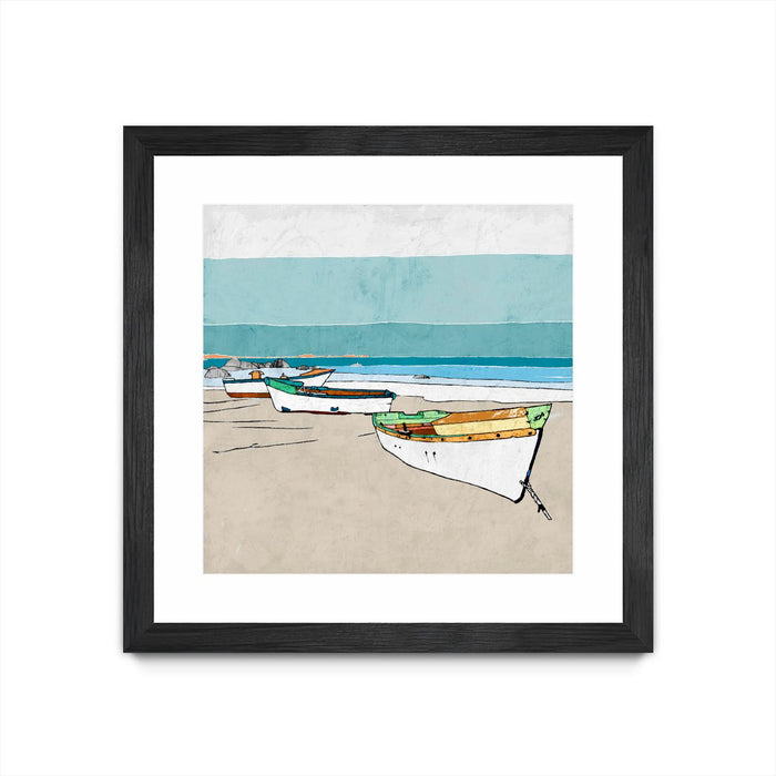 \"Lined Up\" Matted and Framed Black 36x36 Wall Art