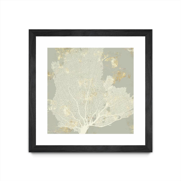 \"Sea Coral I\" Matted and Framed Black 30x30 Wall Art