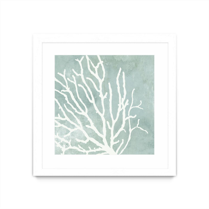 \"Sea Crown I\" Matted and Framed White 30x30 Wall Art
