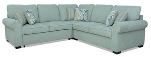 Randal 3-Piece Fabric Sectional with Left-Facing Sleeper - Seafoam | Sofa sectionnel Randal 3 pièces en tissu avec lit de gauche - écume de mer | RANDS3SL