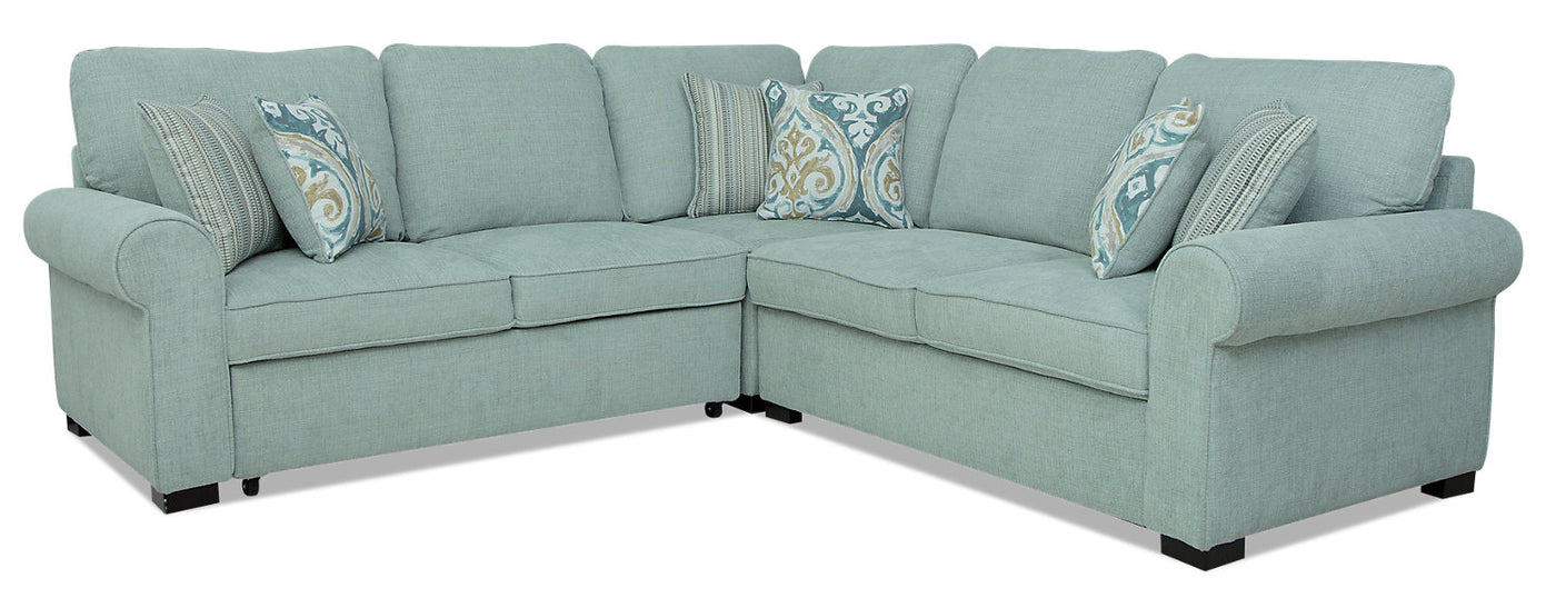 Seafoam Green Sectional Sofa Baci Living Room