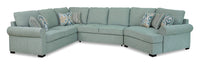 Randal 3-Piece Fabric Sleeper Sectional with Right-Facing Cuddler - Seafoam 