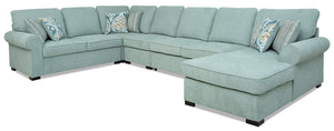 Randal 5-Piece Fabric Right-Facing Sleeper Sectional - Seafoam | Sofa-lit sectionnel de droite Randal 5 pièces en tissu - écume de mer | RANDSRS5