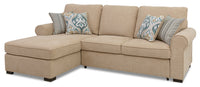 Randal 2-Piece Fabric Left-Facing Sleeper Sectional - Taupe 
