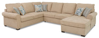 Randal 3-Piece Fabric Right-Facing Sleeper Sectional - Taupe 