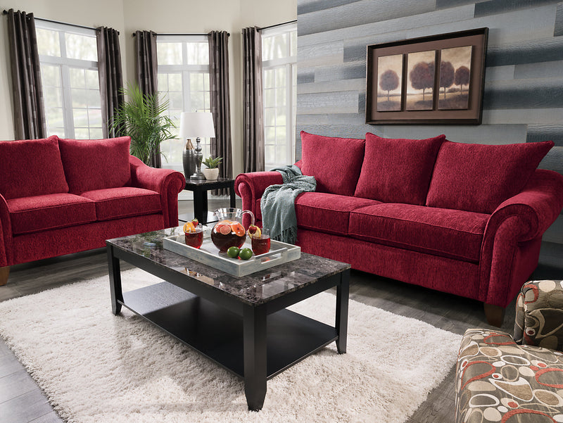Reese Chenille Loveseat Red The Brick