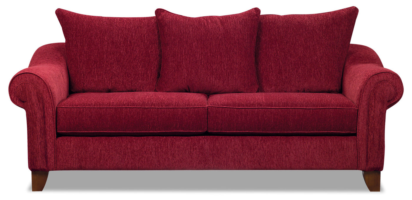 Reese Chenille Sofa Red The Brick