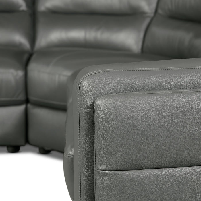 Romeo 4-Piece Genuine Leather Left-Facing Sectional - Grey