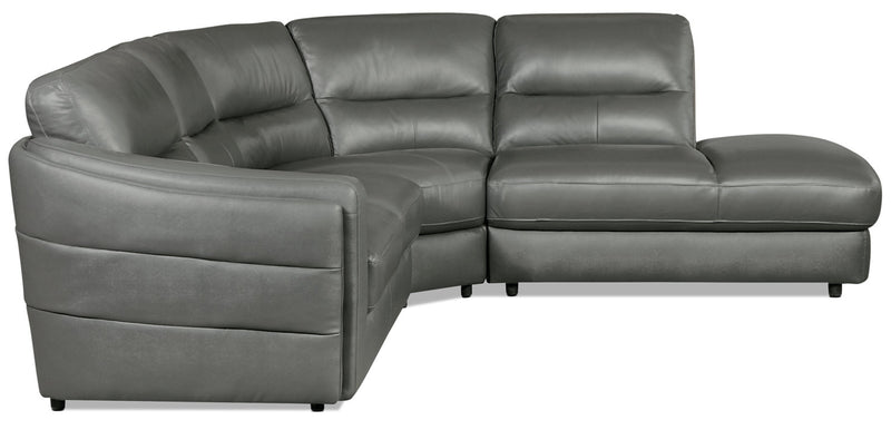 Romeo 3-Piece Genuine Leather Right-Facing Sectional - Grey