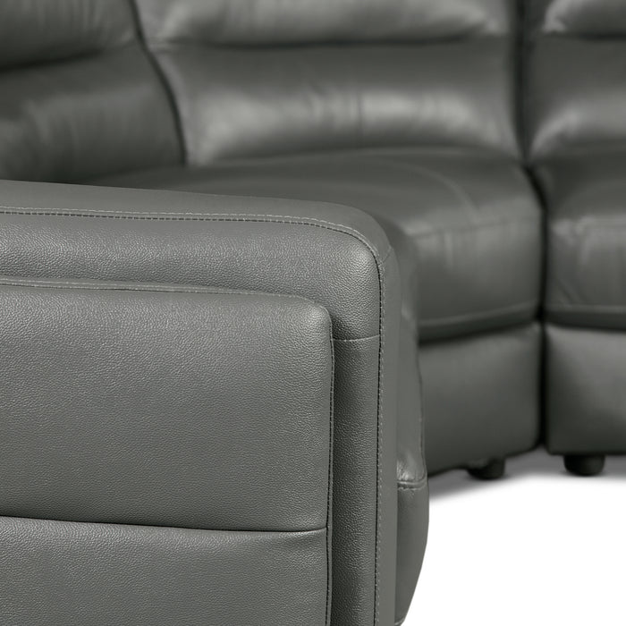 Romeo 3-Piece Genuine Leather Right-Facing Sectional - Grey