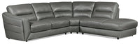 Romeo 3-Piece Genuine Leather Right-Facing Sectional - Grey