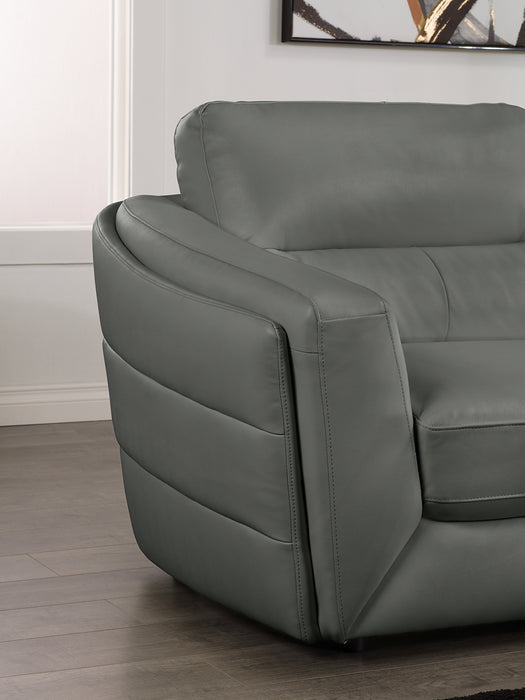 Romeo 4-Piece Genuine Leather Right-Facing Sectional - Grey