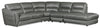 Romeo 4-Piece Genuine Leather Right-Facing Sectional - Grey