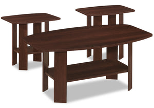 Rosario 3-Piece Coffee and Two End Tables Package - Cherry|Ensemble de table à café et deux tables de bout Rosario 3 pièces - cerisier|ROSBR3PK