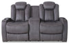 Ross Faux Suede Power Reclining Loveseat - Pewter