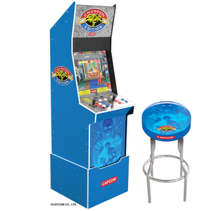 Arcade1Up Street Fighter™ ll Championship Edition Big Blue Arcade Cabinet with Riser and Stool | Borne d’arcade Street FighterMD ll édition Championship Big Blue Arcade1Up, plateforme et tabouret | SFBIGBLU