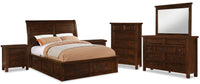 Sonoma 8-Piece Queen Storage Bedroom Set - Dark Brown