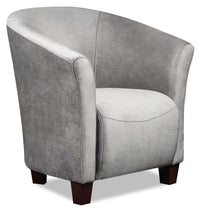 Tub-Style Velvet Accent Chair - Grey 