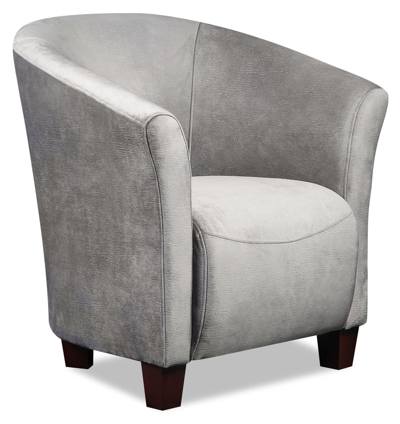 Tub-Style Velvet Accent Chair - Grey - {Contemporary} style Accent Chair in Grey {Plywood}, {Solid Woods}