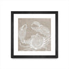 \"Neutral Surf Side I\" Matted and Framed Black 30x30 Wall Art