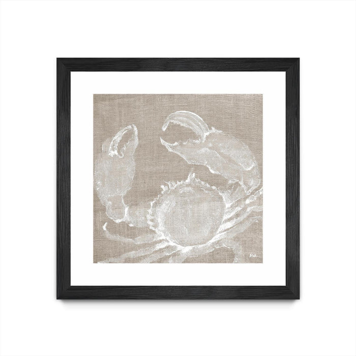 \"Neutral Surf Side I\" Matted and Framed Black 30x30 Wall Art