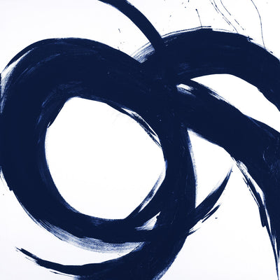 "Navy Circular Strokes Ii" Giant Art 54x54 Wall Art