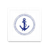 \"Blue Nautical Circle I\" Matted and Framed White 36x36 Wall Art