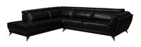 Tate 2-Piece Leather-Look Fabric Left-Facing Sectional - Black 