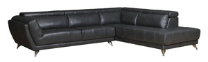Tate 2-Piece Leather-Look Fabric Right-Facing Sectional - Grey | Sofa sectionnel de droite Tate 2 pièces en tissu d'apparence cuir - gris | TATEGYSR
