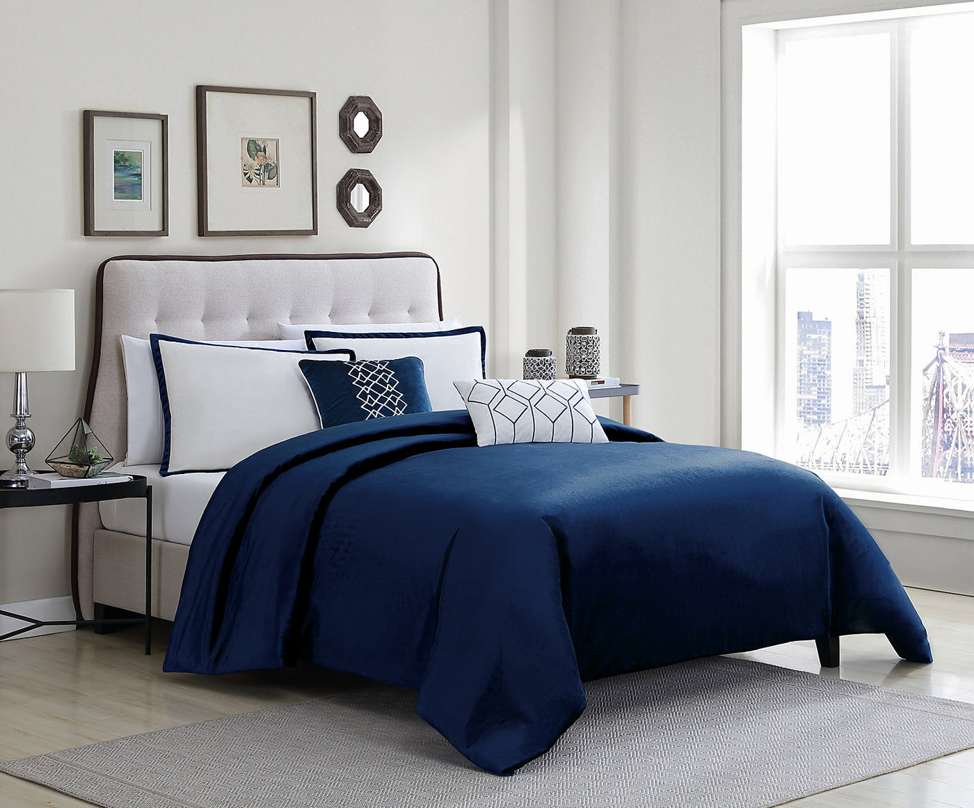 Telluride 6-Piece King Duvet Cover Set - Navy Blue