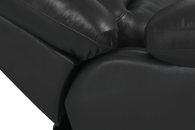 Toreno 42\" Genuine Leather Rocker Reclining Chair - Black