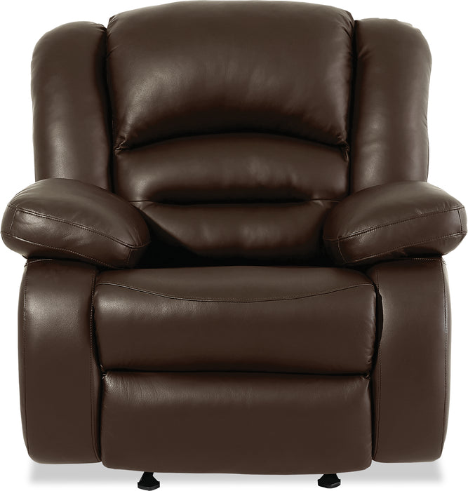 Toreno 42\" Genuine Leather Power Reclining Chair - Brown