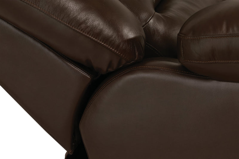Toreno Genuine Leather Reclining Sofa Brown The Brick
