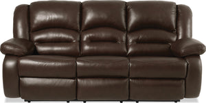 Toreno Genuine Leather Reclining Sofa - Brown