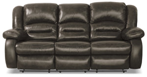 Toreno Genuine Leather Reclining Sofa - Grey