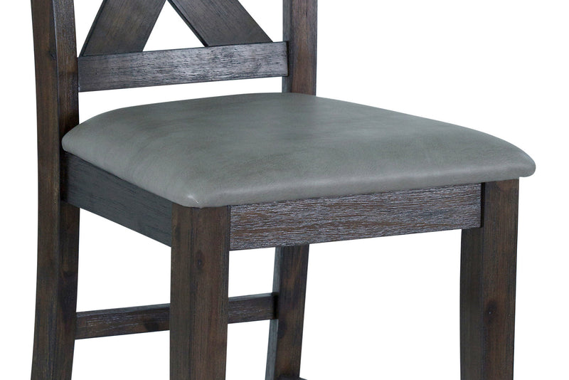 Tribeca 5pc Counter-Height Set with Table & 4 Chairs, Pedestal Base, 40\"W Square - Grey/Brown