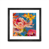 \"Spring Bouquet V31\" Matted and Framed Black 36x36 Wall Art