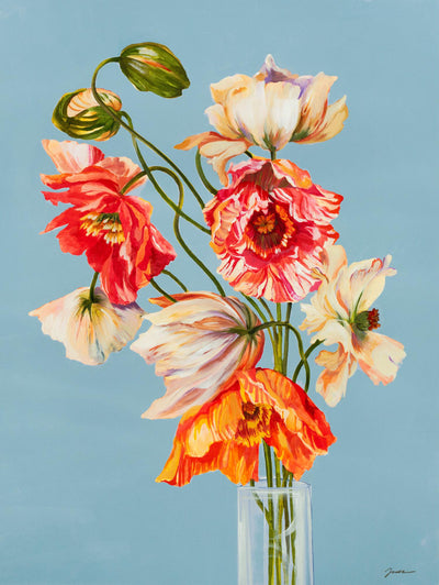 "Paper Poppies" Giant Art 72x54 Wall Art