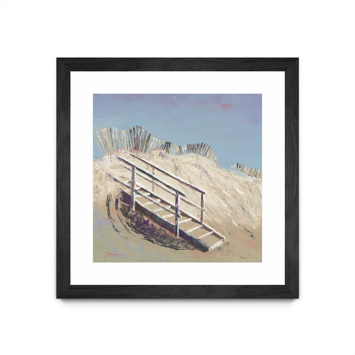 \"Beach Access\" Matted and Framed Black 36x36 Wall Art