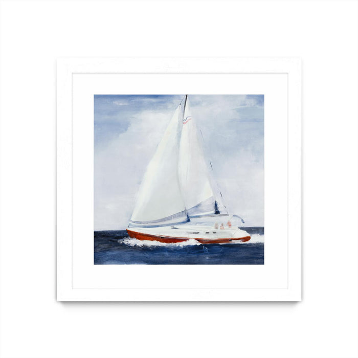 \"Chasing The Sun\" Matted and Framed White 30x30 Wall Art