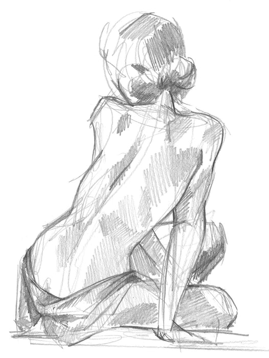 \"Sitting Pose Ii\" Giant Art 72x54 Wall Art