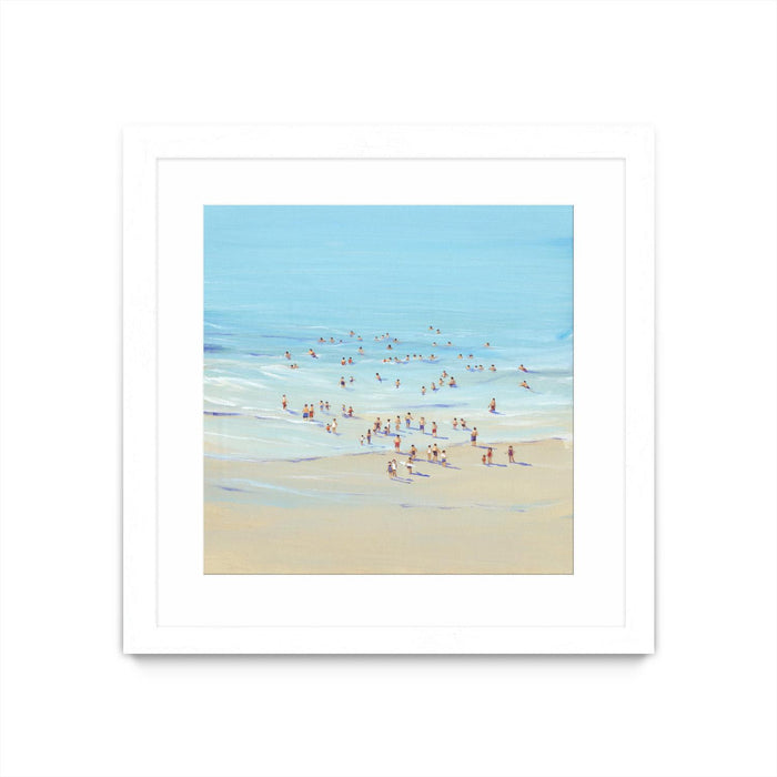\"Beach Day I\" Matted and Framed White 36x36 Wall Art