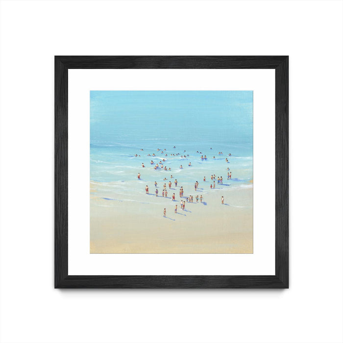 \"Beach Day Ii\" Matted and Framed Black 30x30 Wall Art