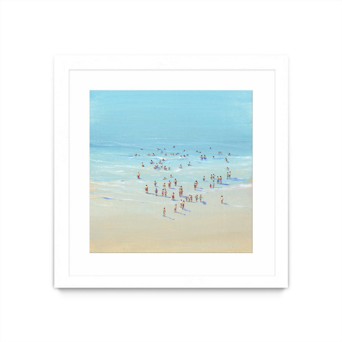 \"Beach Day Ii\" Matted and Framed White 36x36 Wall Art