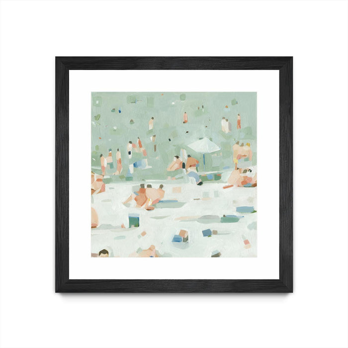 \"Summer Confetti I\" Matted and Framed Black 36x36 Wall Art